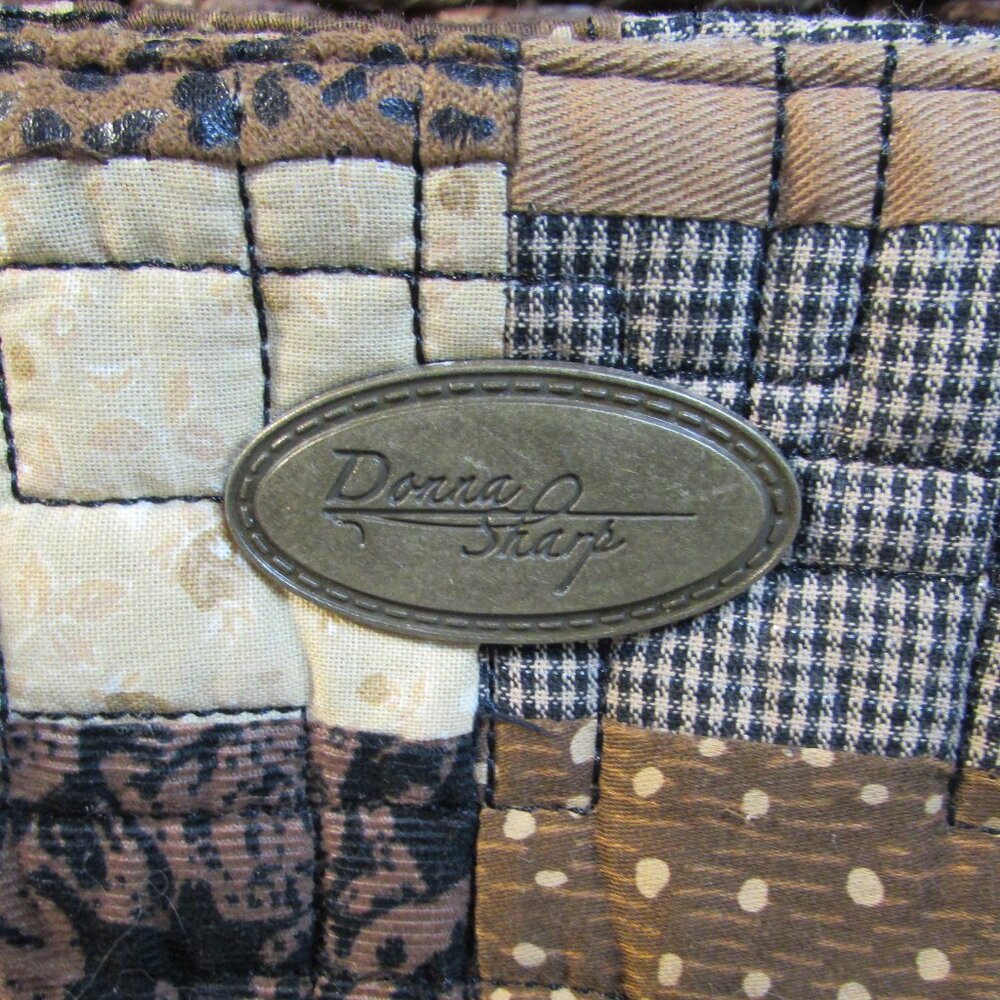 Donna Sharp Quilted Patchwork Purse - Browns - Ex… - image 3